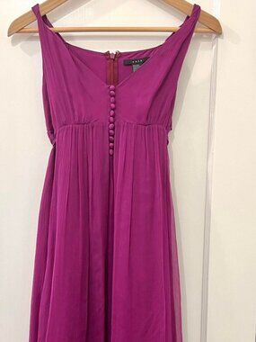 Saja silk magenta mid length dress